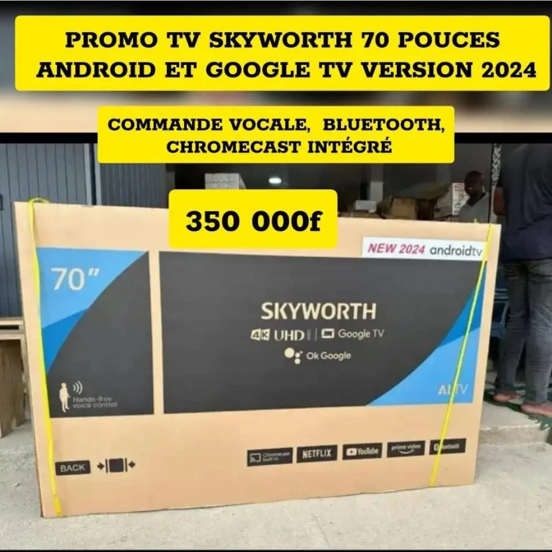 TÉLÉVISION ANDROID SKYWORTH 70 POUCES UHD4K