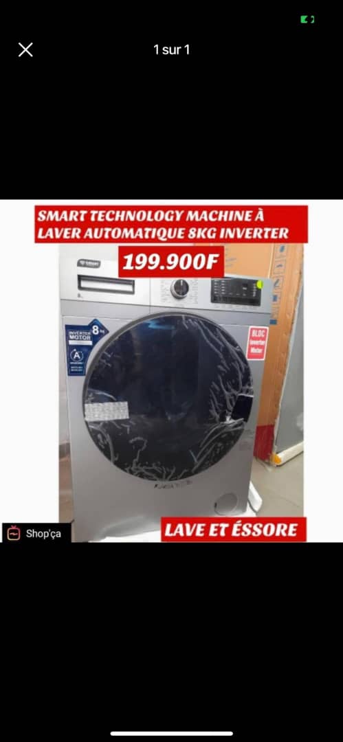 MACHINE À LAVER SMART TECHNOLOGY 8 KG AUTOMATIQUE/ INVERTER