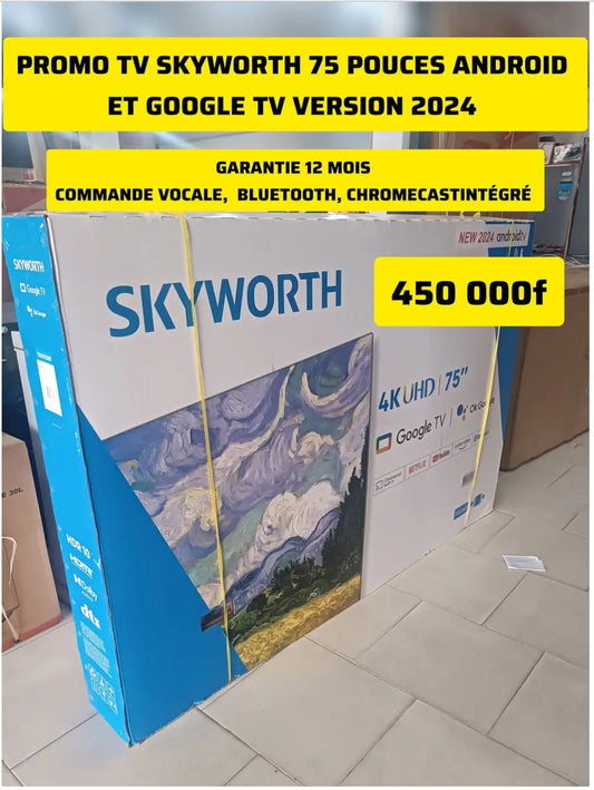 TÉLÉVISION ANDROID SKYWORTH 75 POUCES UHD4K